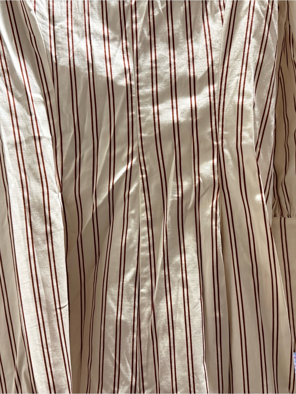 Reformation Beige and White Striped Midi Shirt Dress - Picture 9 of 10